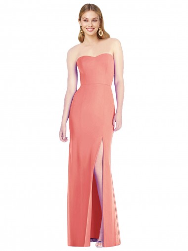 Strapless Long Soft Chiffon Desert Rose Sleeveless Bridesmaid Dress Darwin