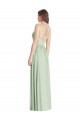 V-Neck Long Soft Chiffon Sage Sleeveless Semi Formal Evening Dress / Bridesmaid Dress Darwin