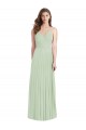 V-Neck Long Soft Chiffon Sage Cold Shoulder Semi Formal Evening Dress / Bridesmaid Dress Darwin