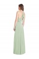 V-Neck Long Soft Chiffon Sage Cold Shoulder Semi Formal Evening Dress / Bridesmaid Dress Darwin