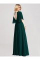 Round Neck Long Soft Chiffon Ever Green Flutter Sleeves Bridesmaid Dress Darwin