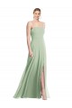 Square Neck Long Soft Chiffon Sage Sleeveless Formal Evening Gown / Bridesmaid Dress Darwin