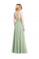 Square Neck Long Soft Chiffon Sage Sleeveless Formal Evening Gown / Bridesmaid Dress Darwin