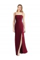 Spaghetti Straps Long Soft Chiffon Burgundy Sleeveless Bridesmaid Dress Darwin