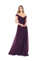 Off the Shoulder Long Soft Chiffon Grape Sleeveless Bridal Party Dress Darwin