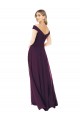 Off the Shoulder Long Soft Chiffon Grape Sleeveless Bridal Party Dress Darwin