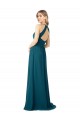 High Neck Long Soft Chiffon Windsor Blue Sleeveless Bridesmaid Dress Darwin