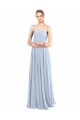 Square Neck Long Soft Chiffon Light Sky Blue A-Line Sleeveless Bridesmaid Dress Darwin