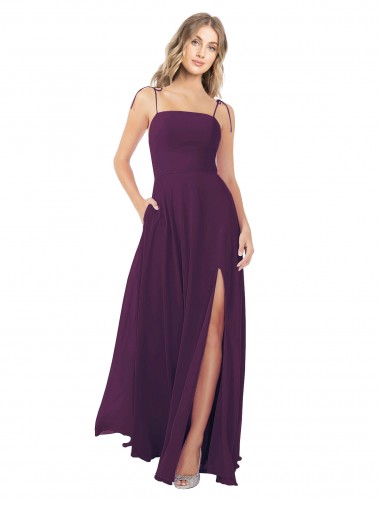 Strapless Long Soft Chiffon Grape Sleeveless Bridesmaid Dress Darwin