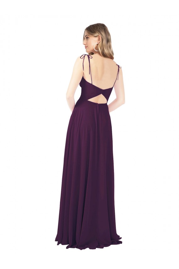 Strapless Long Soft Chiffon Grape Sleeveless Bridesmaid Dress Darwin