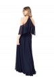 High Neck Long Soft Chiffon Dark Navy Flutter Sleeves Formal Dress / Bridesmaid Dress Darwin