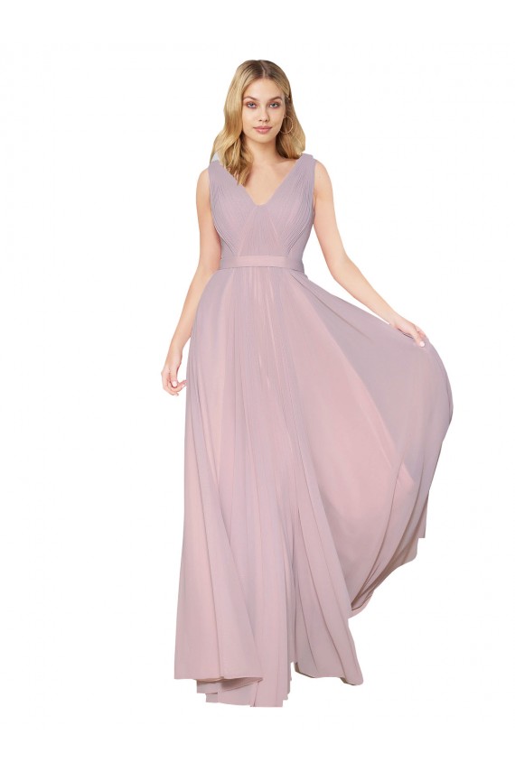 High Neck Long Soft Chiffon Primrose Sleeveless Formal Evening Gown / Prom Dress / Bridesmaid Dress Darwin