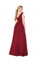 High Neck Long Soft Chiffon Burgundy Sleeveless Black Tie Evening Gown / Prom Dress / Bridesmaid Dress Darwin