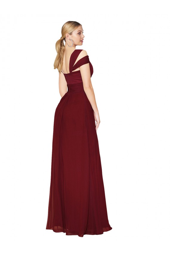 High Neck Long Soft Chiffon Burgundy Sleeveless Formal Evening Gown / Prom Dress / Bridesmaid Dress Darwin