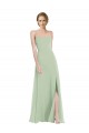 Scoop Neck Long Soft Chiffon Sage Sleeveless Semi Formal Evening Dress / Bridesmaid Dress Darwin