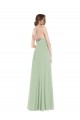 Scoop Neck Long Soft Chiffon Sage Sleeveless Semi Formal Evening Dress / Bridesmaid Dress Darwin