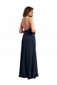 Scoop Neck Long Soft Chiffon Dark Navy Sleeveless Evening Dress / Bridesmaid Dress Darwin