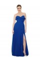 Strapless Long Soft Chiffon Royal Blue Sleeveless Bridesmaid Dress Darwin