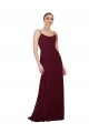 Scoop Neck Long Soft Chiffon Burgundy Gold Sleeveless Bridesmaid Dress Darwin