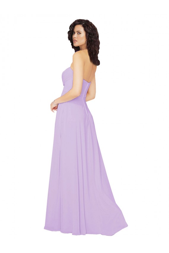 Strapless Long Chiffon Lilac Sleeveless Bridesmaid Dress / Evening Dress Darwin