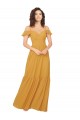 Sweetheart Long Soft Chiffon Saffron Cold Shoulder Bridesmaid Dress Darwin