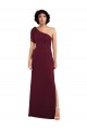 One Shoulder Long Soft Chiffon Burgundy Sleeveless Formal Evening Gown / Bridesmaid Dress Darwin