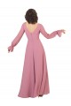 V-Neck Long Soft Chiffon Sea Glass Long Sleeves Formal Dress / Bridesmaid Dress Darwin