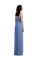 Spaghetti Straps Long Soft Chiffon Windsor Blue Sleeveless Semi Formal Evening Dress / Bridesmaid Dress Darwin