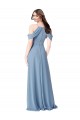 Off the Shoulder Long Soft Chiffon Dusty Blue Sleeveless Evening Dress / Bridesmaid Dress Darwin