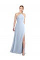 Halter Neck Long Chiffon Light Sky Blue Sleeveless Bridesmaid Dress / Evening Dress Darwin