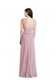 Halter Neck Long Chiffon Primrose Sleeveless Bridesmaid Dress / Evening Dress Darwin