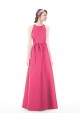 Jewel Neck Long Satin Ruby Sleeveless Bridesmaid Dress Darwin