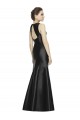 High Neck Long Satin Black Sleeveless Bridesmaid Dress Darwin