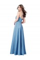 Square Neck Long Satin Sky Blue Sleeveless Formal Evening Gown / Prom Dress / Bridesmaid Dress Darwin