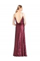 High Neck Long Sequin Burgundy A-Line Sleeveless Formal Evening Gown / Prom Dress / Bridesmaid Dress Darwin