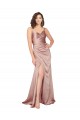 V-Neck Long Silk like Satin Dusty Pink Sleeveless Black Tie Evening Gown / Prom Dress / Bridesmaid Dress Darwin