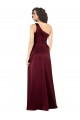 One Shoulder Long Silk like Satin Burgundy Sleeveless Formal Evening Gown / Prom Dress / Bridesmaid Dress Darwin