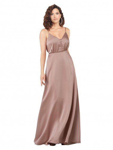 Sweetheart Long Silk like Satin Dusty Pink Sleeveless Formal Evening Gown / Bridesmaid Dress Darwin