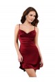 Cowl Neck Midi Length Silk like Satin Burgundy Sleeveless Formal Evening Gown / Prom Dress / Bridesmaid Dress Darwin