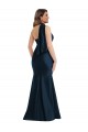 Halter Neck Long Silk like Satin Dark Navy Sleeveless Formal Plus Size Evening Gown / Prom Dress / Bridesmaid Dress Darwin