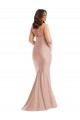 Halter Neck Long Silk like Satin Dusty Pink Sleeveless Formal Plus Size Evening Gown / Prom Dress / Bridesmaid Dress Darwin