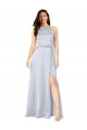 Halter Neck Long Silk like Satin Fog Sleeveless Formal Evening Gown / Bridesmaid Dress Darwin