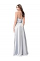 Halter Neck Long Silk like Satin Fog Sleeveless Formal Evening Gown / Bridesmaid Dress Darwin