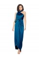 High Neck Long Silk like Satin Peacock Blue Sleeveless Formal Evening Gown / Prom Dress / Bridesmaid Dress Darwin