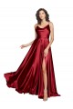 Cowl Neck Long Silk like Satin Burgundy Sleeveless Black Tie Evening Dress / Prom Dress / Bridesmaid Dress Darwin