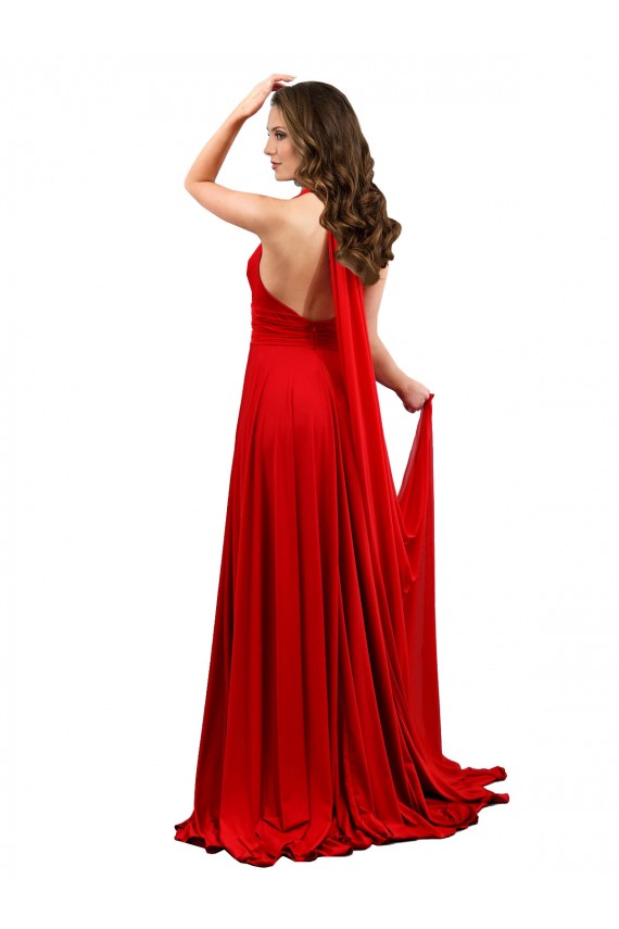 Halter Neck Long Spandex Red Sleeveless Formal Evening Gown / Prom Dress / Bridesmaid Dress Darwin