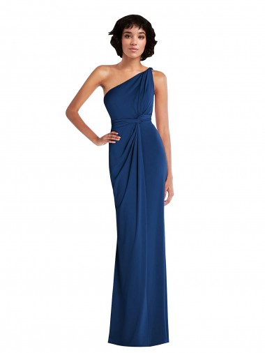 One Shoulder Long Spandex Royal Blue Sleeveless Semi Formal Evening Dress / Prom Dress / Bridesmaid Dress Darwin