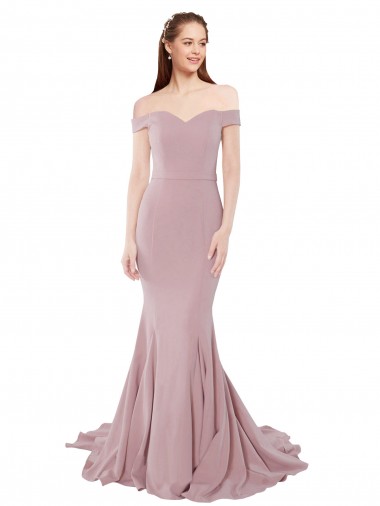 Sweetheart Sweep Train Stretch Crepe Dusty Pink Sleeveless Bridesmaid Dress / Evening Dress Darwin