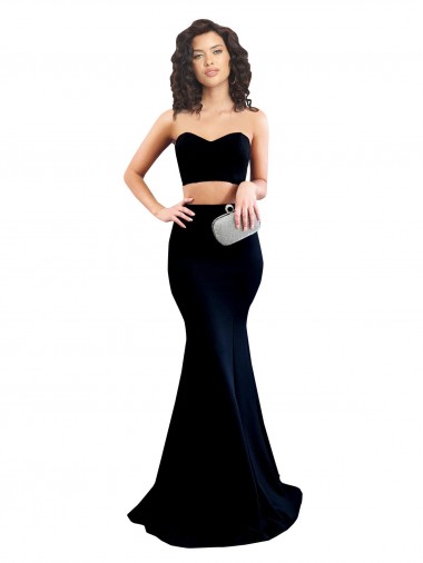 High Neck Long Stretch Crepe Black Sleeveless Formal Evening Gown / Prom Dress / Bridesmaid Dress Darwin