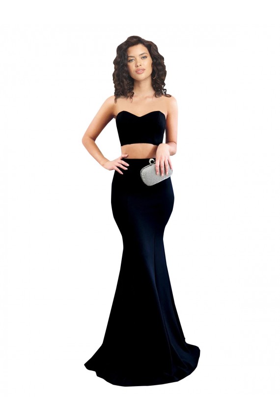 High Neck Long Stretch Crepe Black Sleeveless Formal Evening Gown / Prom Dress / Bridesmaid Dress Darwin